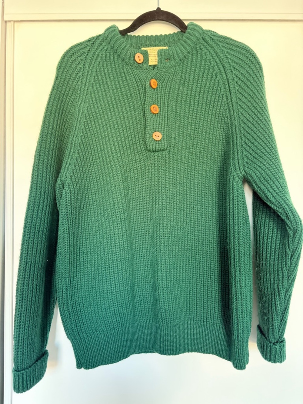 Vintage Made in Canada 100% British Wool Classic Green Fisherman’s Sweater
